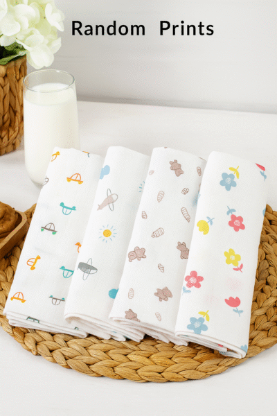 KitMik100% Cotton Muslin Towel for Babies,Single Layer-Pack of 2 (Size-76*100 cm) - Image 3