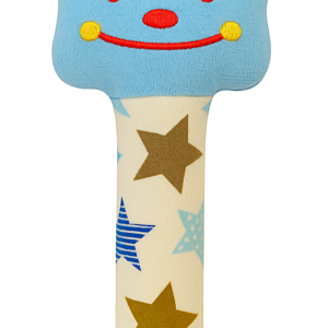 KitMik Cute Face Rattle Cum Soft Toy-Blue,3+ Months - Image 1