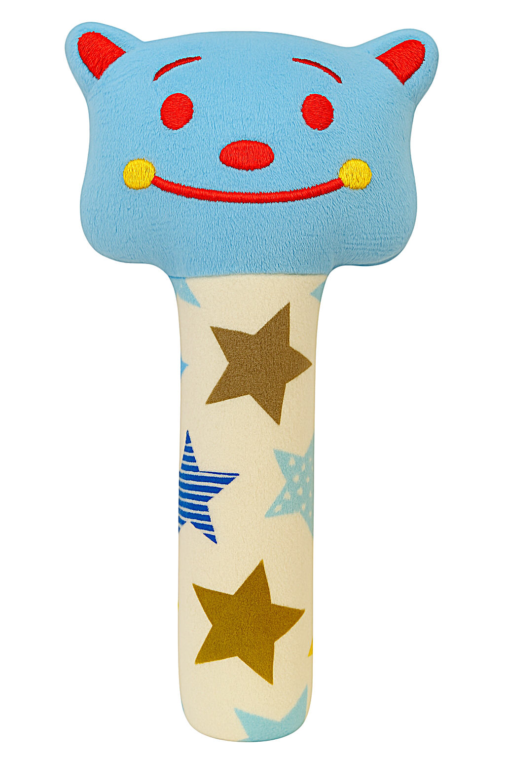 KitMik Cute Face Rattle Cum Soft Toy-Blue,3+ Months - Image 1