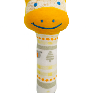 KitMik Animal Face Rattle Cum Soft Toy-Yellow,3+ Months - Image 1
