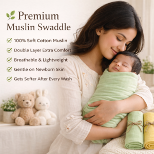 KitMik Organic Crinkled Muslin Baby Swaddle/Towel/Blanket for Infant and Toddlers Kids Boys and Girls-Set of 2 - Image 3