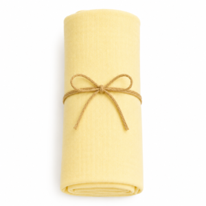KitMik 100% Cotton Muslin Baby Swaddle, Baby Towel, Size-105cm x 105 cm, 0-18 Month+,Muslin Swaddle Wrap for New Born,Yellow - Image 1
