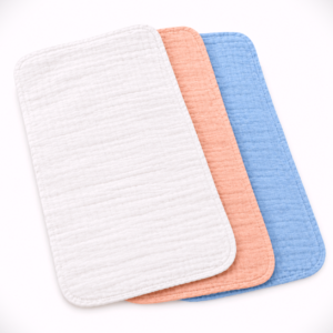 KitMik 6-layer crinkled muslin baby burp cloths, pack of 3